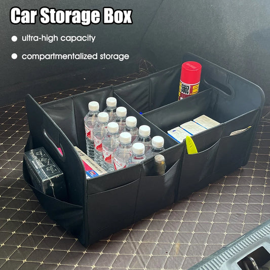 Car Trunk Organizer with Reinforced Handles Collapsible Car Organizers and Storage Waterproof Polyester Trunk Organizer