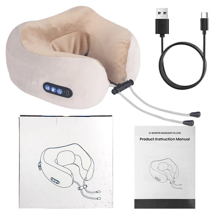 Electric Neck Shiatsu Massager U Shaped Pillow infrared Heat Vibration 3D Kneading Massage Shoulder Cervical Pain Relief Fatigue