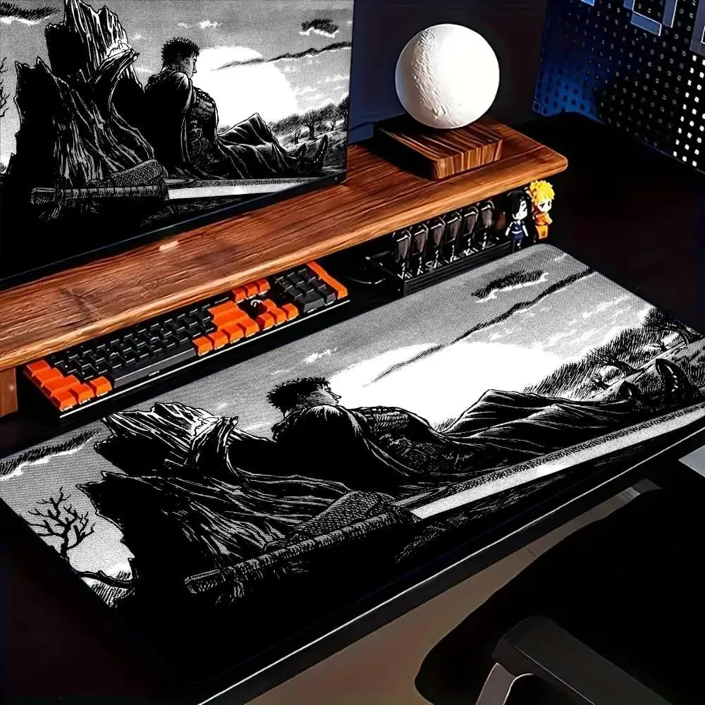 Berserk Guts Anime Mouse Pad Large Computer Office Game Table Mats XXL Rubber Anti-slip Gaming Keyboard Mousepads Long Desk Pads