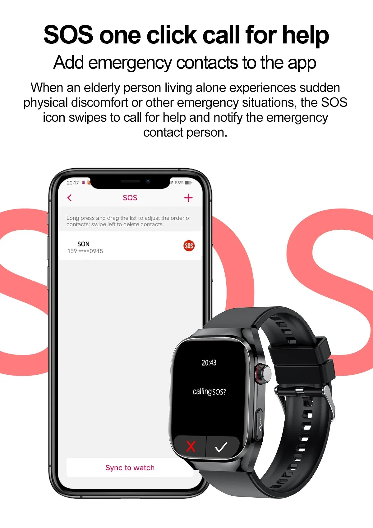 2025 New Smart Watch 2.04-inch AMOLED Screen Bluetooth Call IP68 Waterproof 650mA Sports Smartwatches Men Android Military-Grade