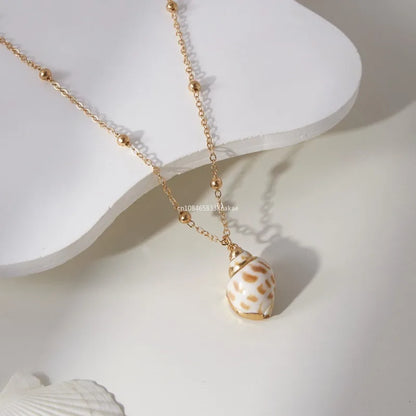 Bohemia Conch Shells Necklace Sea Beach Shell Pendant Necklace for Women Female Shell Cowrie Summer Party Gifts Jewelry choker