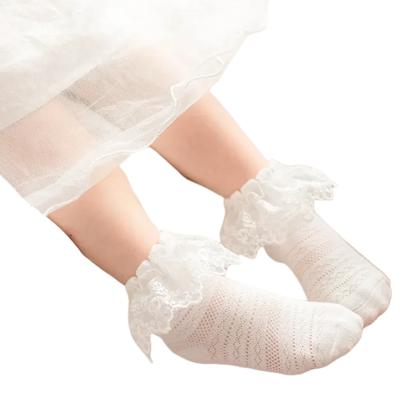 Baby Girl 0-3 Years Summer Ruffle Socks Cute Infant Princess Toddler Dress Frilly Breathable Cotton Socks 0-12/12-24/24-36M Kids