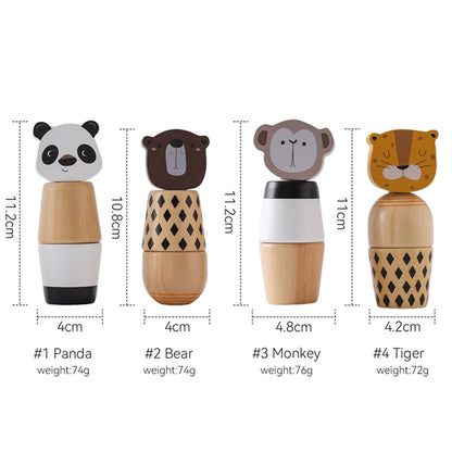 Baby Wooden Montessori Toy Develop Kid Hand-on Ability Toy Hand Bell Toy Children Animal Puzzle Classic Educational Toy Kid Gift