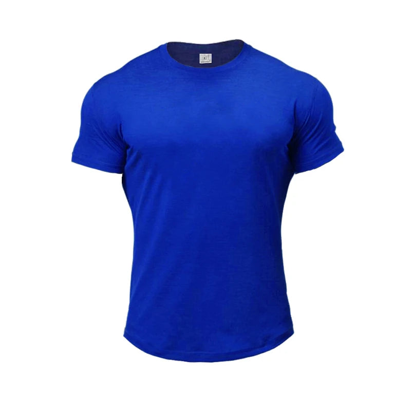 New Men's Casual Printed Short-sleeved Summer Cotton Moisture Wicking and Breathable T-shirt Outdoor Sports Fitness Top
