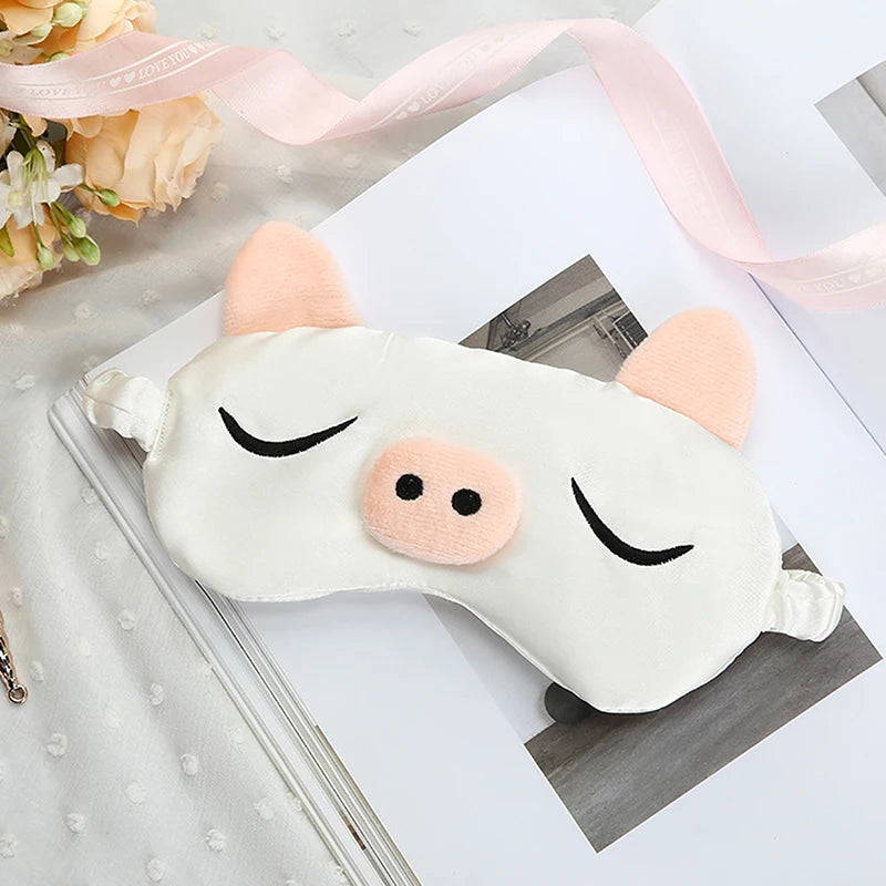 Cartoon Piggy Sleeping Mask Travel Relax Eye Cover For Sleep Shading Eye Eye Patch Beauty Health Eye Pads