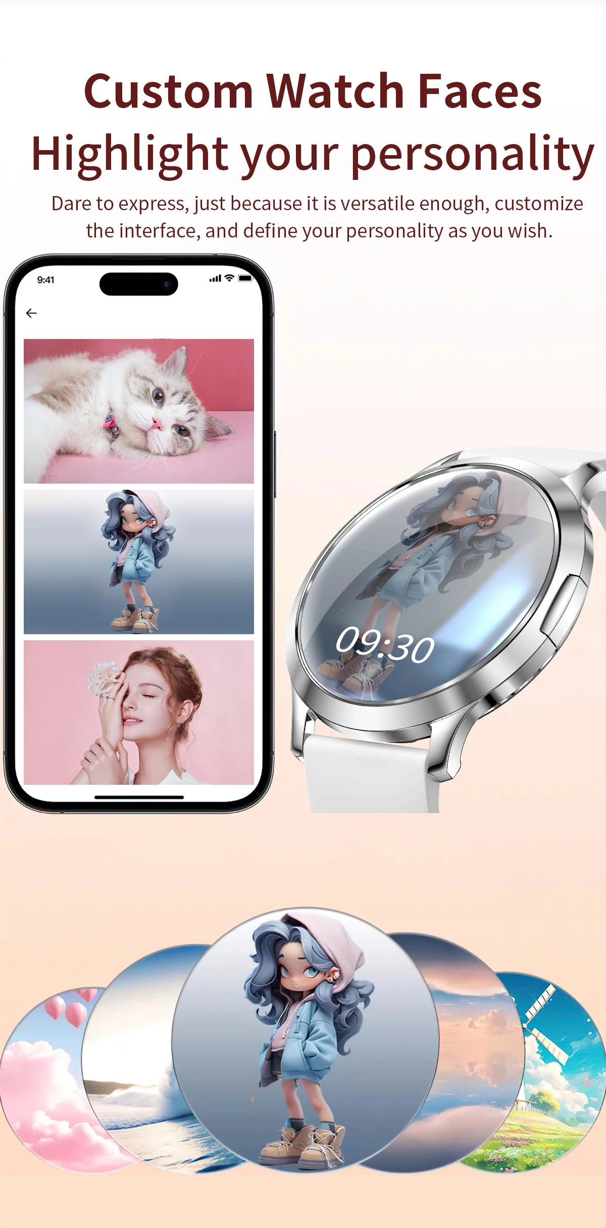 2025 New Smart Watch For Women Gift 1.32 Inch Full Touch Screen Sports Fitness Watches Bluetooth Calls Digital Smartwatch Ladies