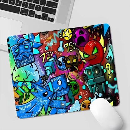 Cartoon Geometry Dash Video Game Office Student Gaming Thickened Large Pad Non-slip Cushion Mouse Pad for PC Computer Table