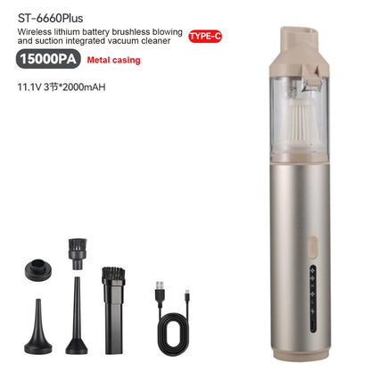 15000Pa Car Vacuum Cleaner Strong Suction Powerful Wireless Portable Car Cleaner for Home Appliance Air Blower Handheld Cordless