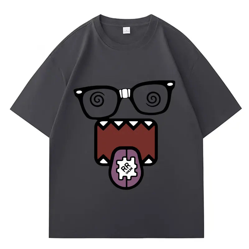 Domo Kun Funny Meme T Shirts Men's Women Clothes Classic Cotton Casual Tee Shirts Short Sleeve Oversized T-shirt Tops Streetwear