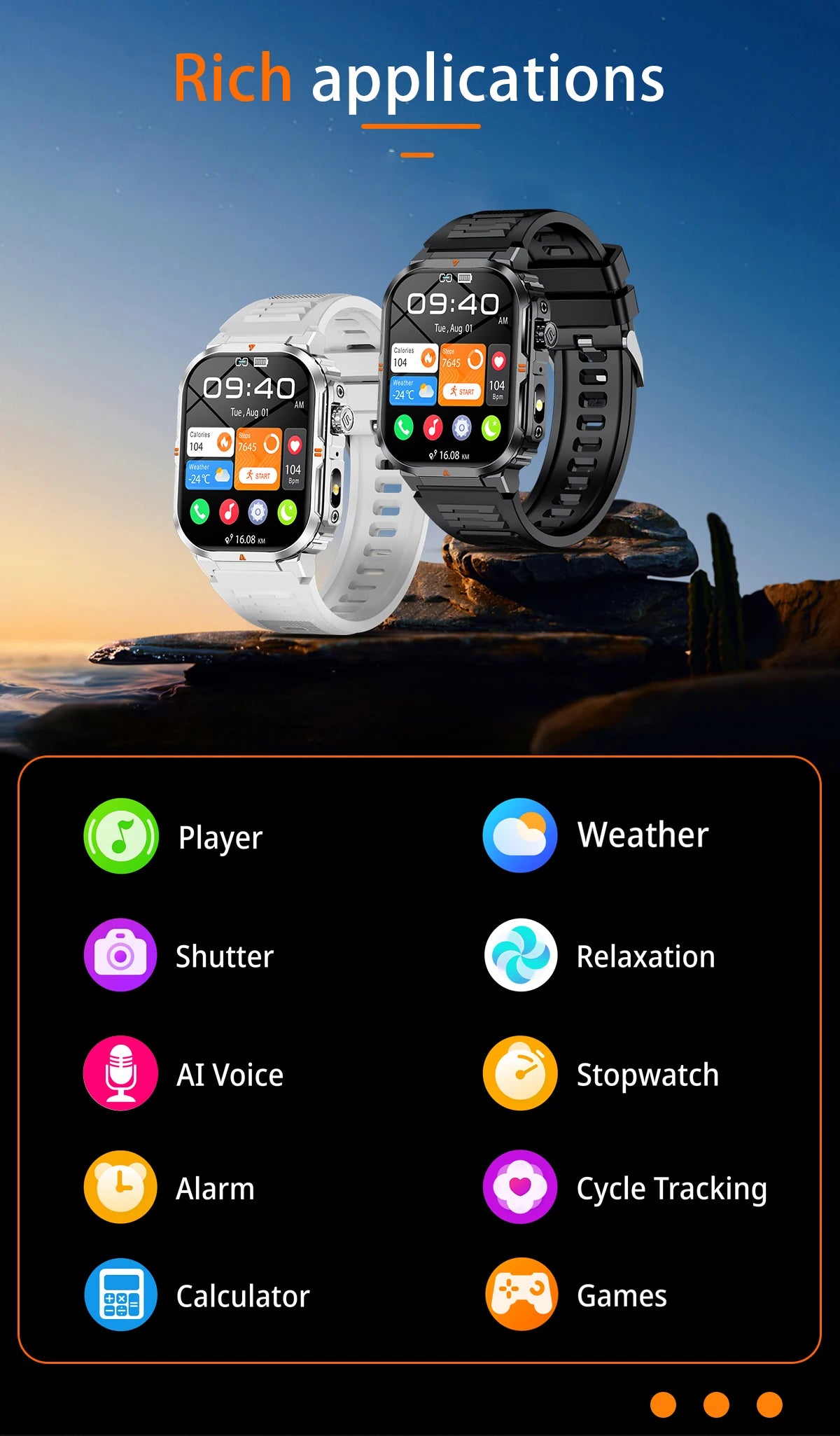 New Smart Watch For Men Women 2.01inch Large Screen Bluetooth Call LED Flashlight Sports Fitness Bracelet Waterproof Smartwatch