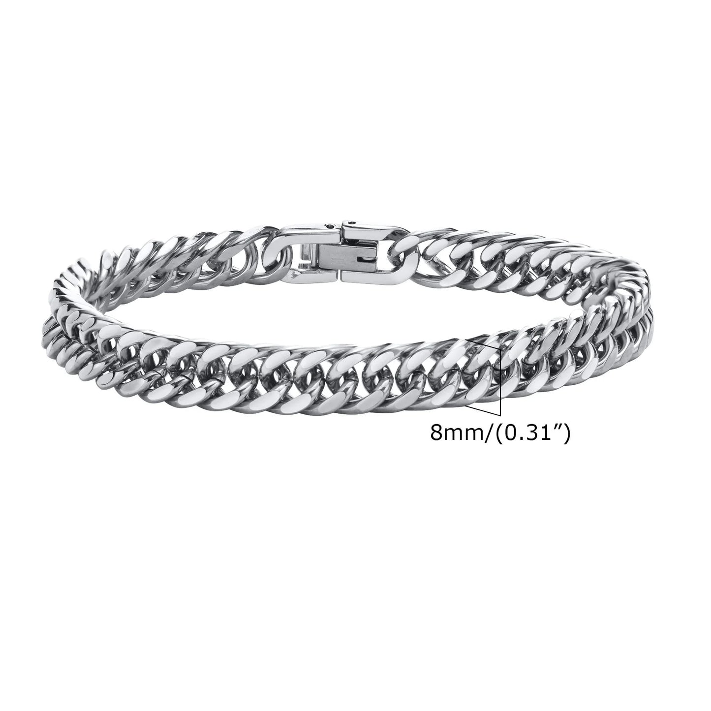 Vnox 8mm/12mm Bold Heavy Stainless Steel Cuban Bracelets for Men Boys,Oxidized Metal Wristband,Punk Rock Chain Bracelet Jewelry