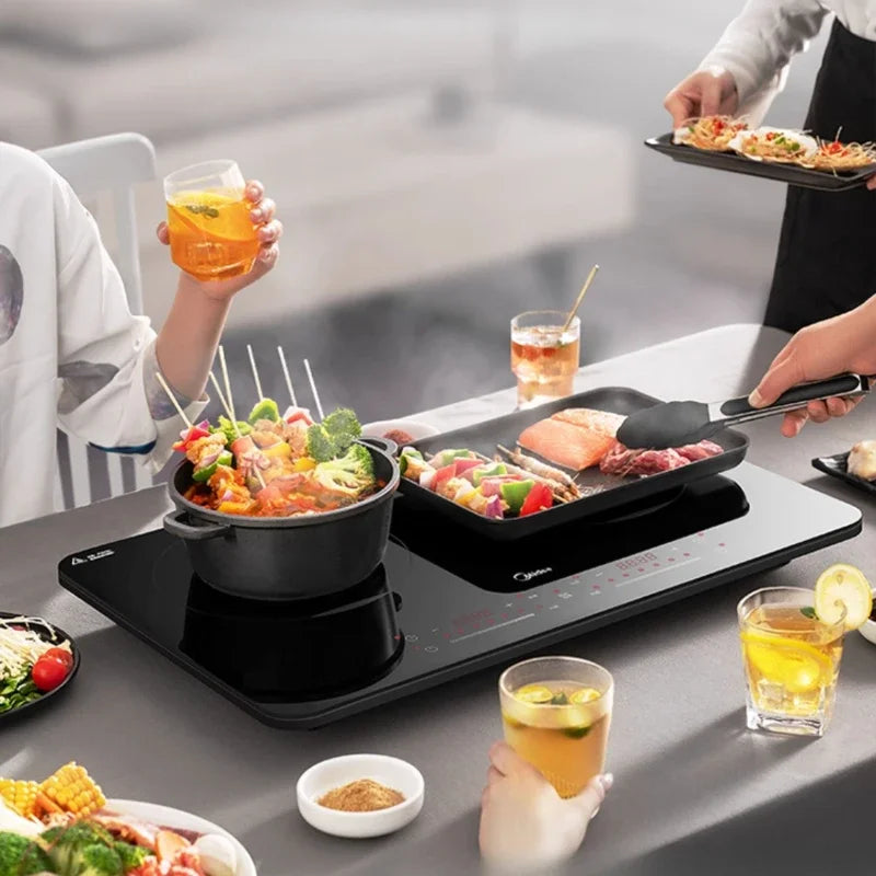 3500W Double Burner Induction Cooker High Power Even Heat Cooking Mobile Electric Stove Fogão De Indução Frete Grátis
