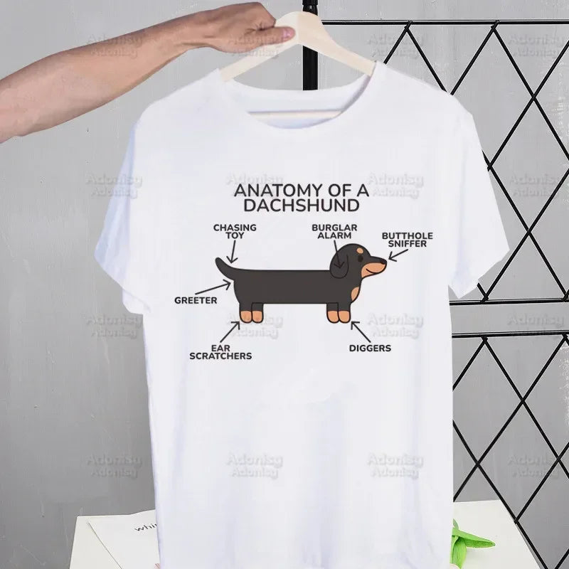 Anatomy Dachshund Dog I Do What I Want T Shirt Men Retro Washed Tops Tees Harajuku Tshirt Streetwear Hip Hop Male T-shirts