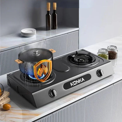 Gas Stove Desktop Double Burner Household Natural Gas Liquefied Stove Raging Fire Estufas De Gas Para Casa Cooktop