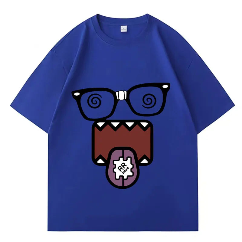 Domo Kun Funny Meme T Shirts Men's Women Clothes Classic Cotton Casual Tee Shirts Short Sleeve Oversized T-shirt Tops Streetwear