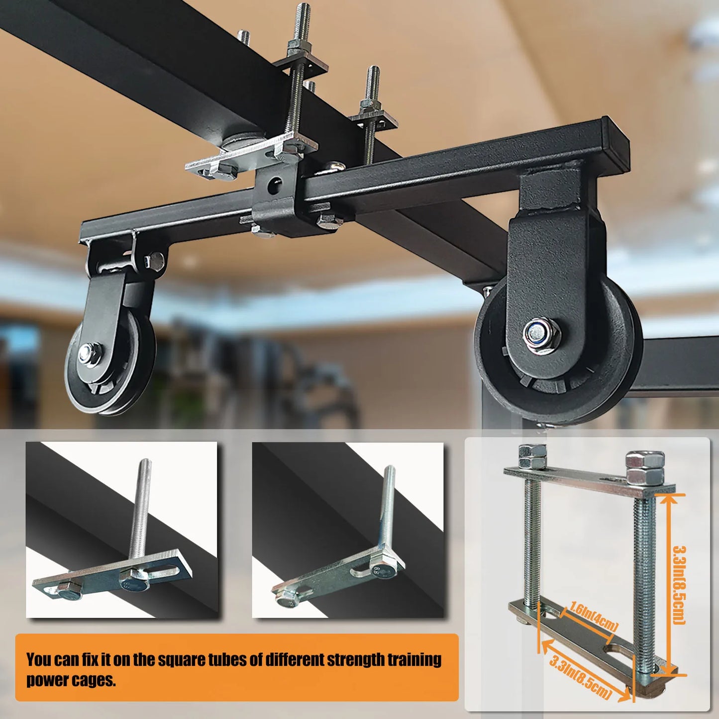 Fitness Pulley  DIY Cable Machine System For Round Metal Tube Home Pull Down Workout Accessories Gym Loading Lifting Back Pullin