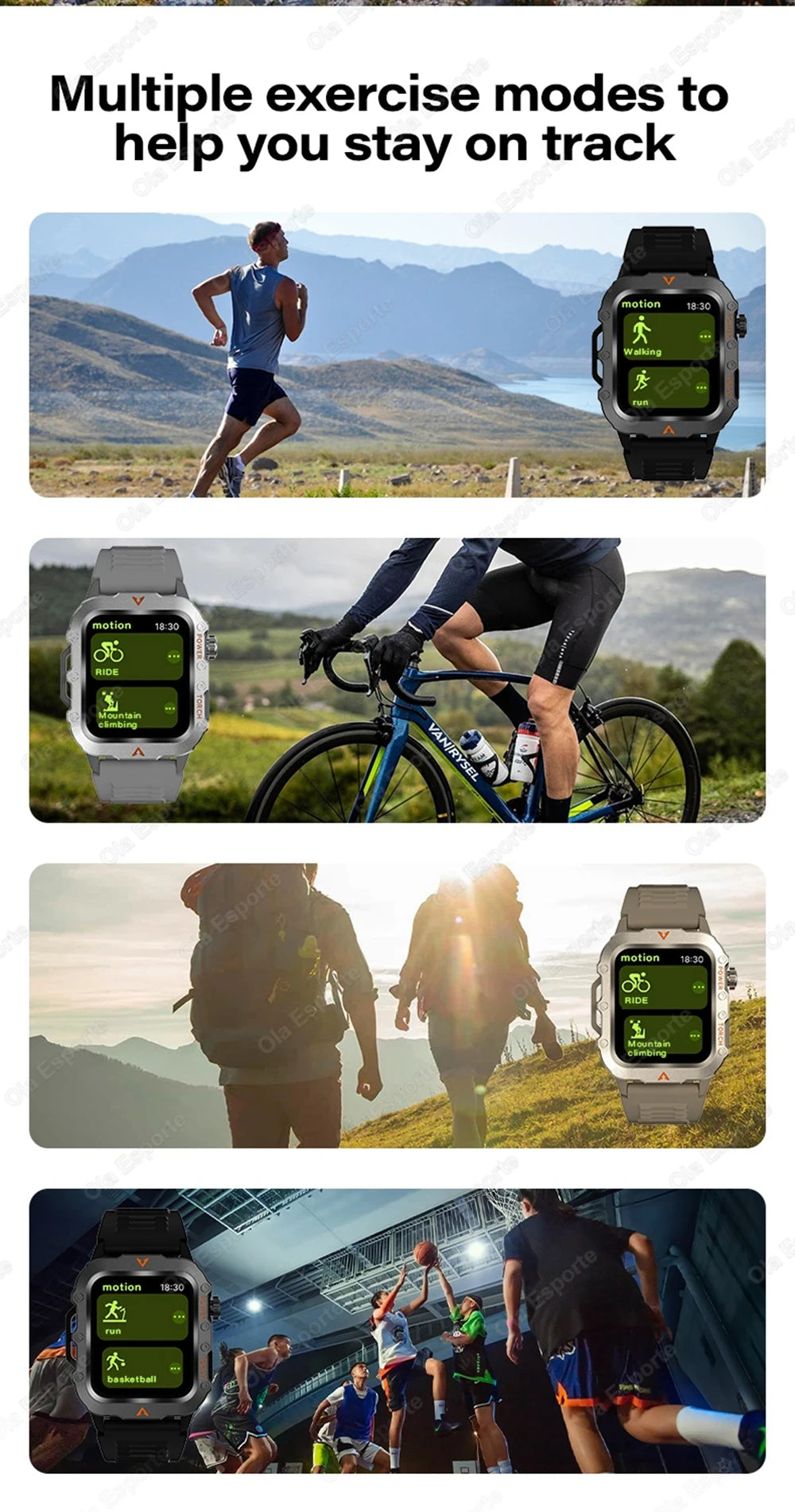Smart Watch With Flashlight Function, Wireless Calls, Health Monitor，Message Reminders, Suitable For Iphone And Android Phones