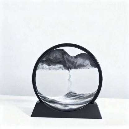 Office Home Decor 3D Extract Hourglass Quicksand Moving Sand Art Picture Round Glass Deep Sea Sandscape Craft Flowing Painting