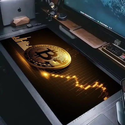 Cool Bitcoin Mouse Pad Large Computer Office Game Table Mat 100x50 XXL Rubber Anti-slip Gaming Keyboard Mousepads Long Desk Pads