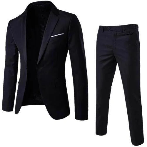 Business Casual Men's Two-Piece Suit Set Wedding Groomsmen Pure Color Formal Wear Spring Summer Autumn Winter New Arrival