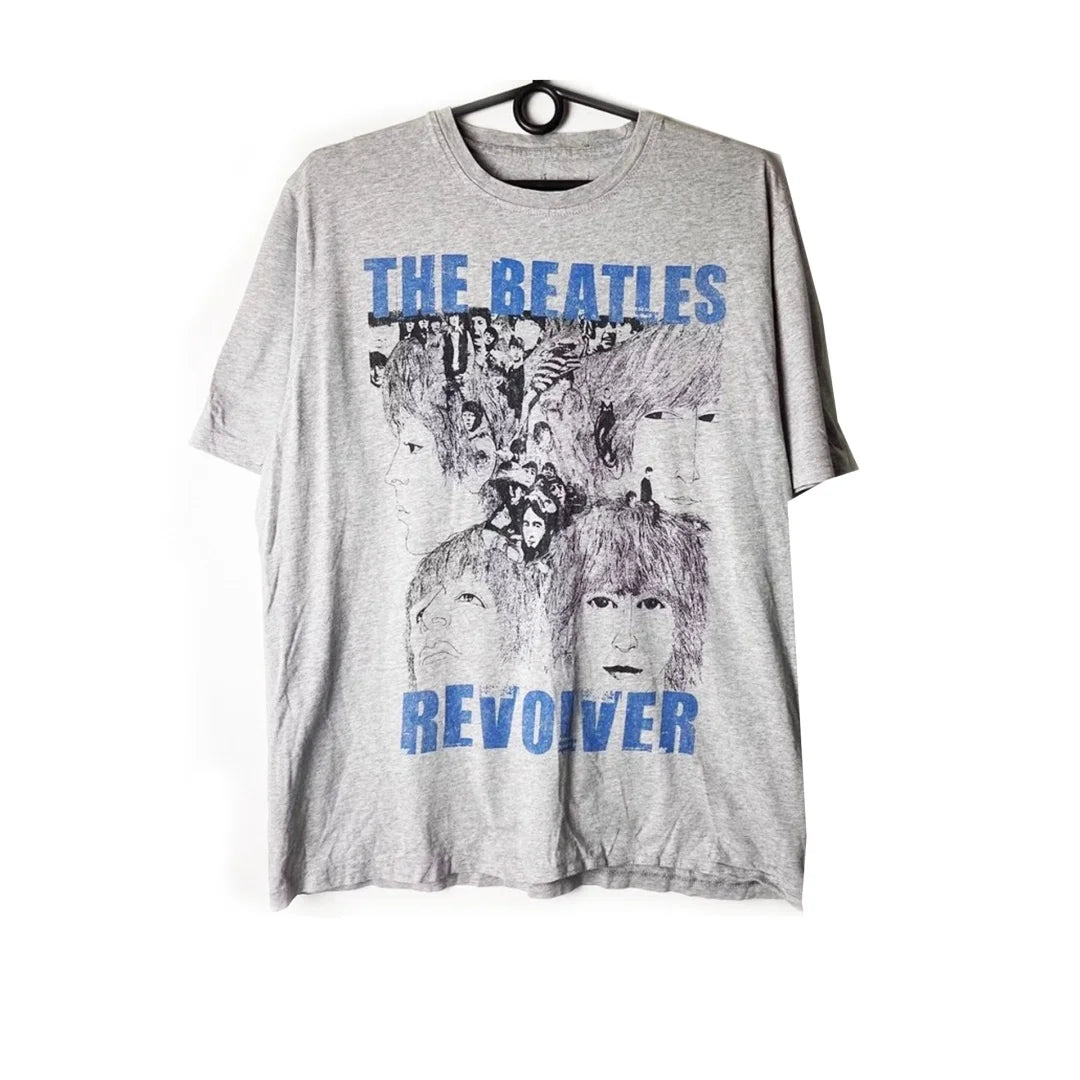 Vintage Rock Short-Sleeved T-Shirt By The Beatles Summer Fashion Pure Cotton Men's T-Shirt Children's Clothing Tee Y2k Woman