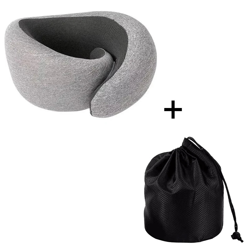 Hot-selling U-shaped memory foam neck pillow, snail travel neck pillow, portable cervical pillow, airplane nap pillow relaxation