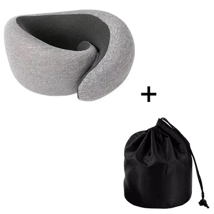 Hot-selling U-shaped memory foam neck pillow, snail travel neck pillow, portable cervical pillow, airplane nap pillow relaxation