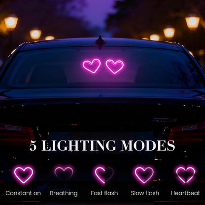 Universal Car Solar Heart-shaped Light Car Window LED Peach Heart Atmosphere Lamp for Car Exterior Interior Decoration