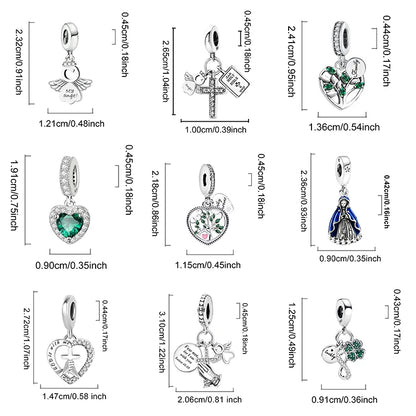 925 Sterling Silver Small Fresh Four Leaf Clover Series Charms Bead Diy Bracelet Necklace Making Gift Of High Quality Jewelry