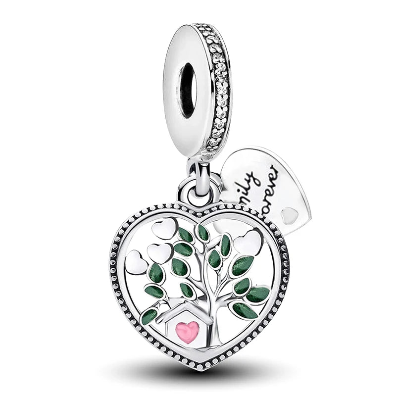925 Sterling Silver Small Fresh Four Leaf Clover Series Charms Bead Diy Bracelet Necklace Making Gift Of High Quality Jewelry