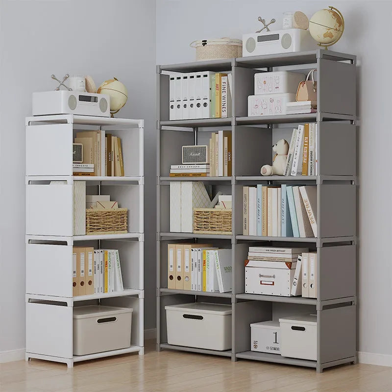 Multi-Layer Bookshelf Easy Assembly Bookcase Living Room Book Shelf Study Room Bedroom Storage Shelf Sundries Toys Cabinet
