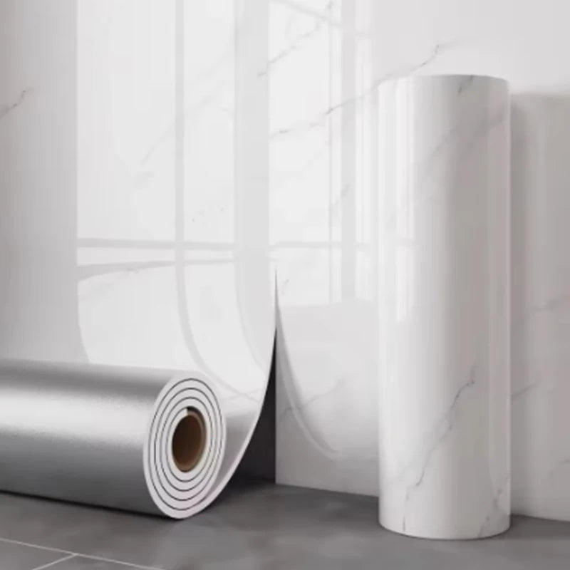 1 Roll Marble Thick Foam Bedroom Wallpaper Imitation Tile Self-Adhesive Bathroom Waterproof Wall Sticker Living Room Decoration