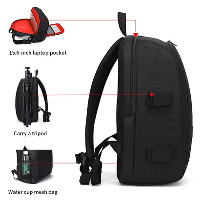 SLR digital camera backpack outdoor large capacity SLR camera bag 15.6-inch laptop backpack can accommodate SLR cameras and mult