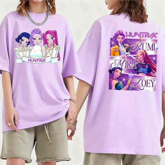 K-pop Kpop Demon Hunters 2026 Film Graphic T-Shirt Men Women 100% Cotton High Quality Fashion Casual Unisex Girls Tee