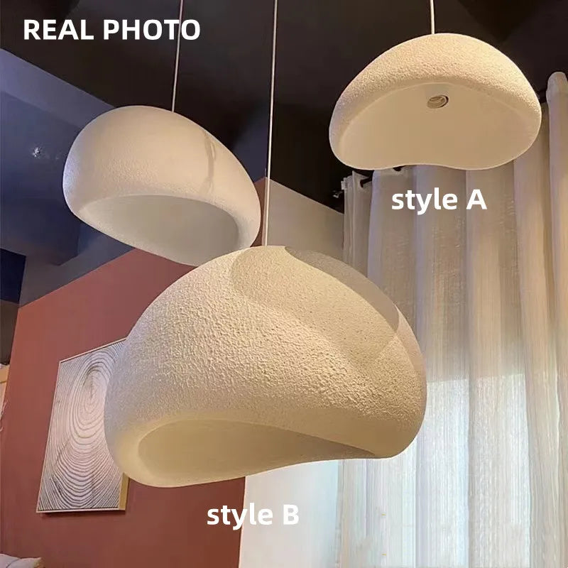 Modern Living Room LED Pendant Lamp Nordic Wabi Sabi Ceiling Chandelier Light for Dining Room Bedroom Home Decor Hanging Lamp