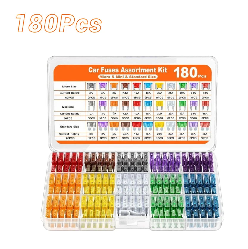 180 300Pcs Medium Small Mixed Car Blade Fuse Assortment Kit Truck Automotive Motorcycle Circuit with Box