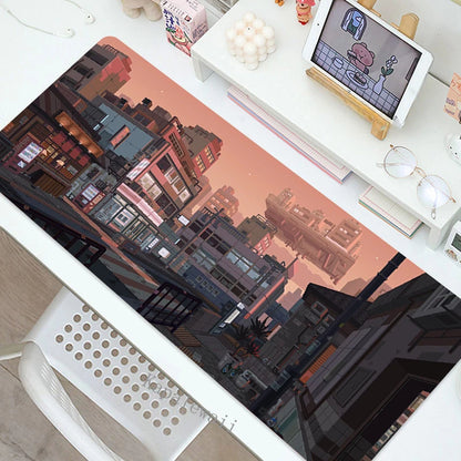 City Street Print Art Gaming MousePad Computer Laptop Gamer Table Mats Anti Slip Soft Mouse Pads for Home Office Accessories