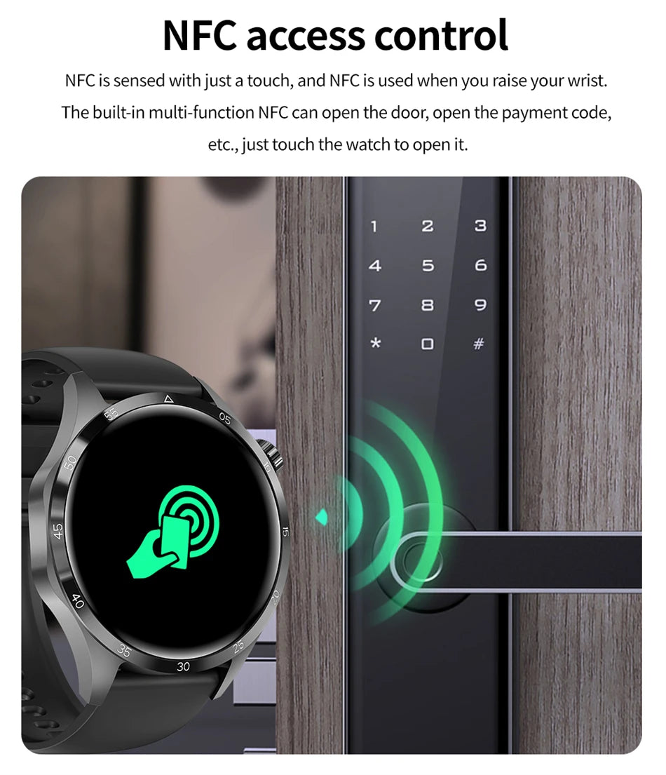 2025 New Smart Watch Men Watch 4 Pro1.53 inch AMOLED HD Screen BT Call GPS sports NFC Health Monitoring Smartwatch Mens Watch