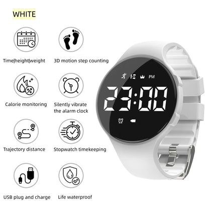 Smart Watch Rate Smartwatch Fitness Tracker Silent Vibration Alarm Clock to Get Up Step Counting Waterproof Smart Brac