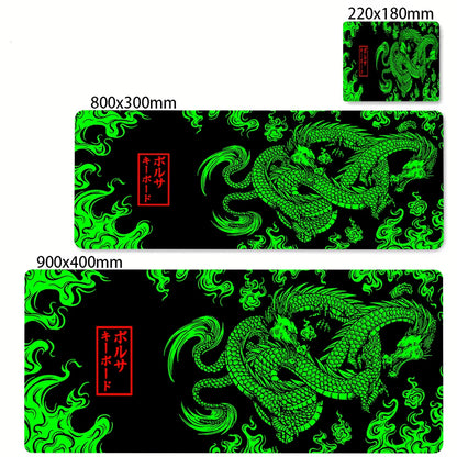 80x30cm Lock Edge Keyboard Pads Large Office Non-Slip Computer Mouse Pad Japanese Art Dragon Deskmat Gamer Custom Home Mousepad