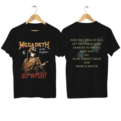 2025 Men Megadeths T Shirt Casual Flaming Vic T-shirt Graphic Oversized Sports Tops Breathable Comfortable Streetwear
