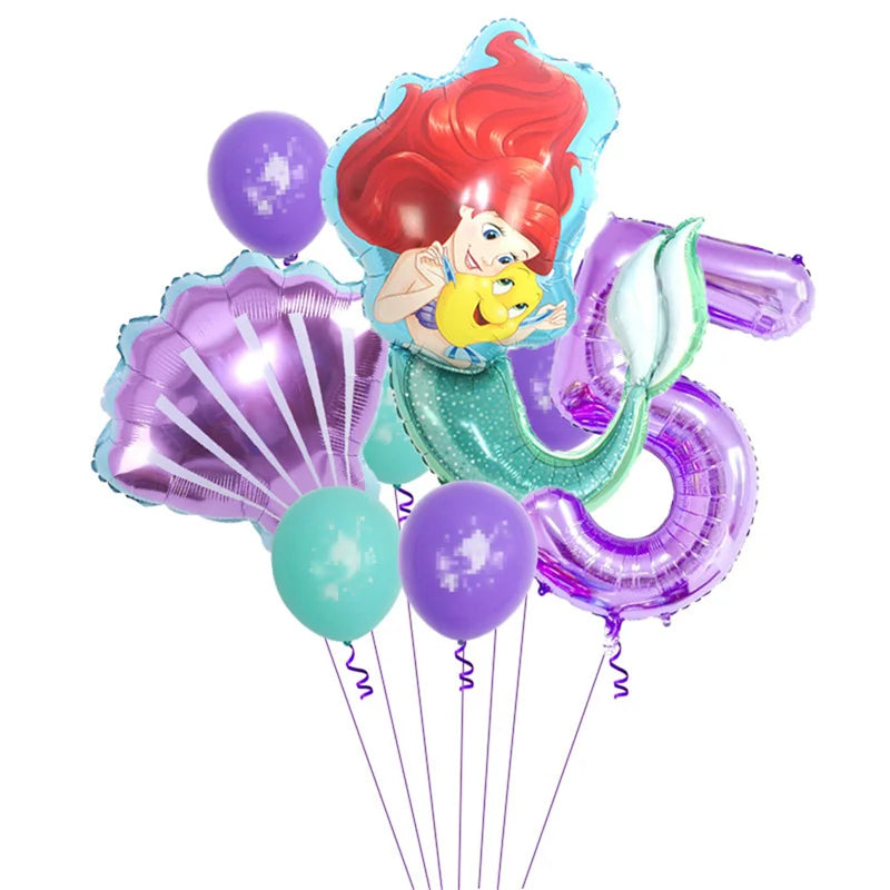 The Little Mermaid Birthday Party Decoration Princess Ariel Paper Napkin Plate Cup Tablecloth Balloons Kids Baby Shower Supplies
