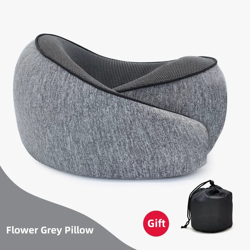 Memory Foam Travel Neck Pillow U-shaped Pillow Snail Style Travel Neck Support Portable Adjustable Soft Noon Break Sleep Pillows