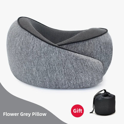 Memory Foam Travel Neck Pillow U-shaped Pillow Snail Style Travel Neck Support Portable Adjustable Soft Noon Break Sleep Pillows