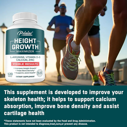 Natural Height Growth Maximizer for Kids, Teens and Adults Zinc and Calcium Increase Peak Height Supplement Bone Strength