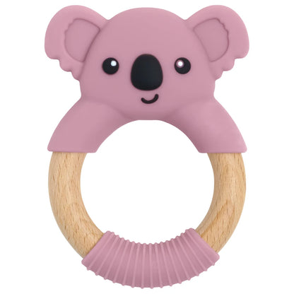 1PC BPA Free Koala Wood Ring Kids Teething Rodent Infant Baby Teether Toys Baby Gym Mobile Rattles Newborn Educational Toys