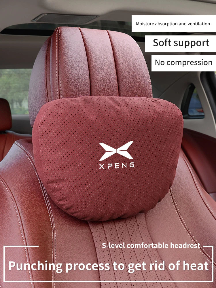XPENG P5 P7 G3 G6 G9 X9 N5 F57 BETA Car Headrest Neck Support Seat Lumbar Cushion Breathable Soft Neck Pillow Auto Accessories