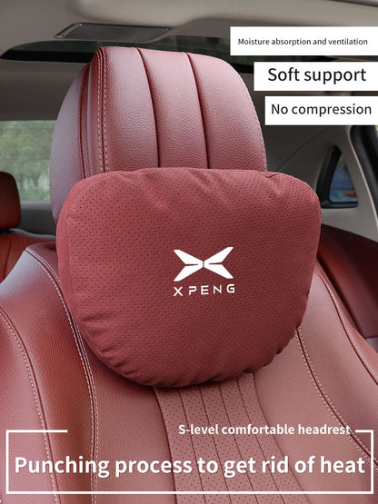 XPENG P5 P7 G3 G6 G9 X9 N5 F57 BETA Car Headrest Neck Support Seat Lumbar Cushion Breathable Soft Neck Pillow Auto Accessories