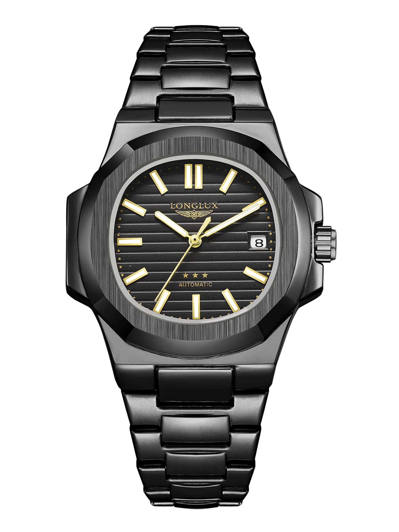 Men automatic watch business date mechanical watches waterproof stainless steel luminous luxury mens watch boyfriend gift