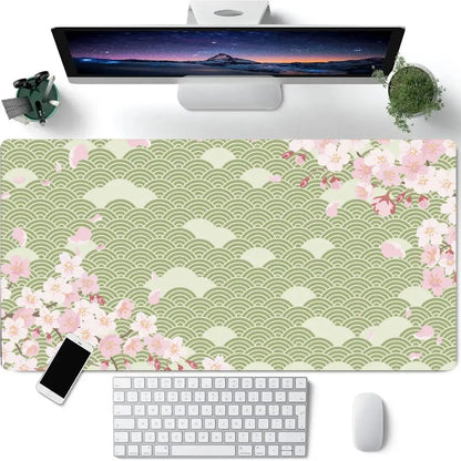 Blue Cherry Blossoms Mousepad Home Computer Table Large Pc Mouse Pad Art Sakura Keyboard Mause Rug Desk Mat Offices Accessories